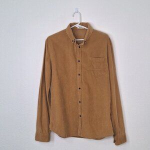 Reverb Mens Corduroy Shirt Sz XL Button Down Western Cowboy 70s Rodeo Camel